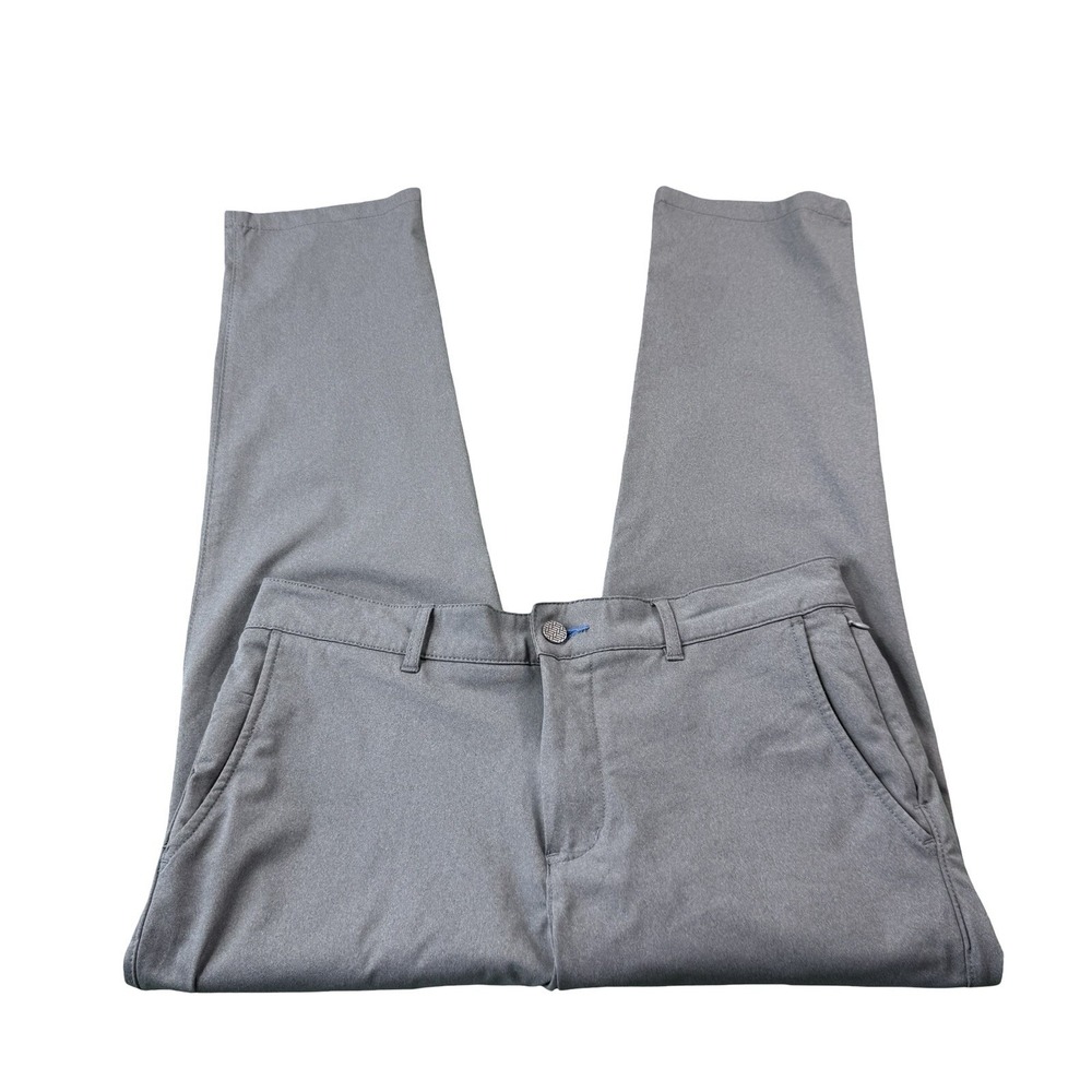 Twillory Gray Flat Front Performance Mens Chino Pant 34X30 Tailored Trim Fit